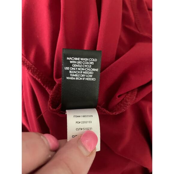 Torrid Women Tunic Top 6X Red Ruched Button Front Long Sleeve Workwear Office - Picture 10 of 11